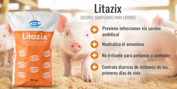 Litazix secante biodegradable para granjas avícolas